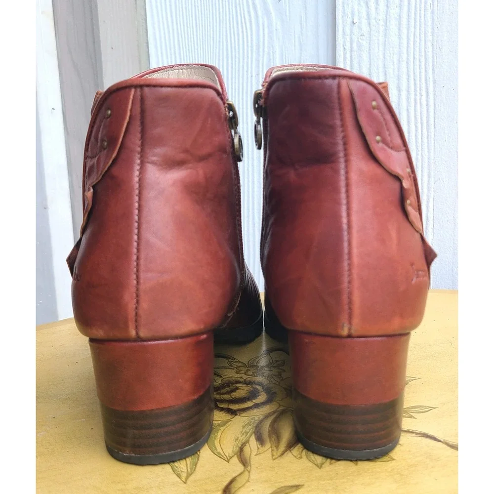 Jambu US‎ 9 Brown Artsy Leather Ankle Boots Cottagecore Fairy Fae Whimsical - Picture 6 of 9